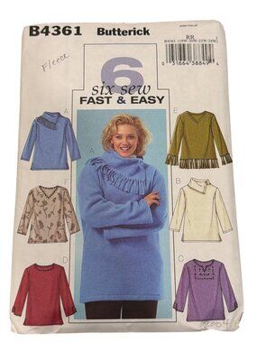 Butterick B4361 Sewing Pattern Womens Tops Six Variations Fast & Easy 18W-24W